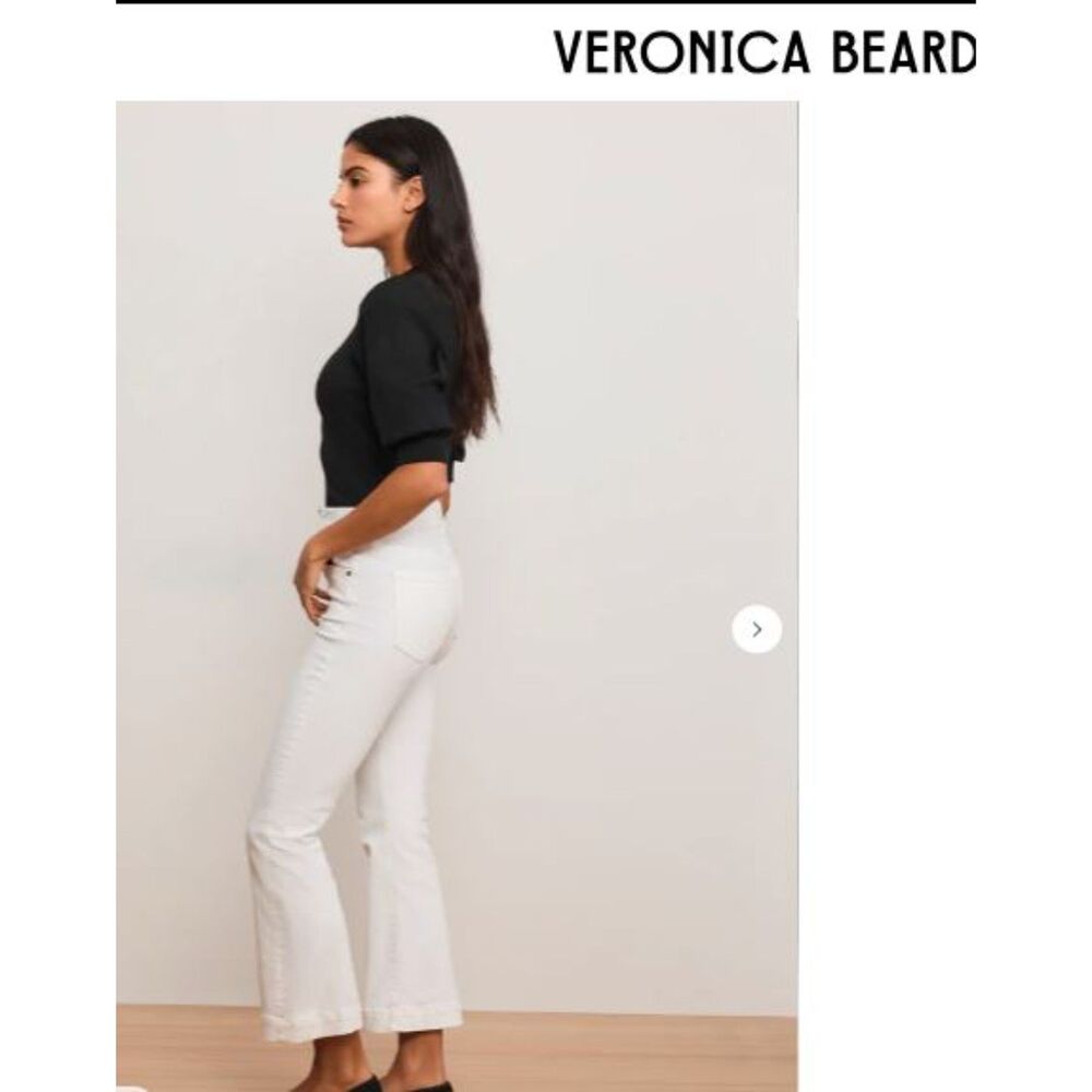 Veronica Beard Women's Carson High Rise Kick Flare Jeans Sz 24 NWT 298 White